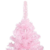Vidaxl kunstkerstboom avec éclairage et balles de Noël 120 cm PVC rose