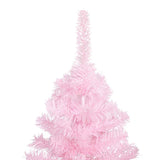 Vidaxl kunstkerstboom avec éclairage et balles de Noël 180 cm PVC rose