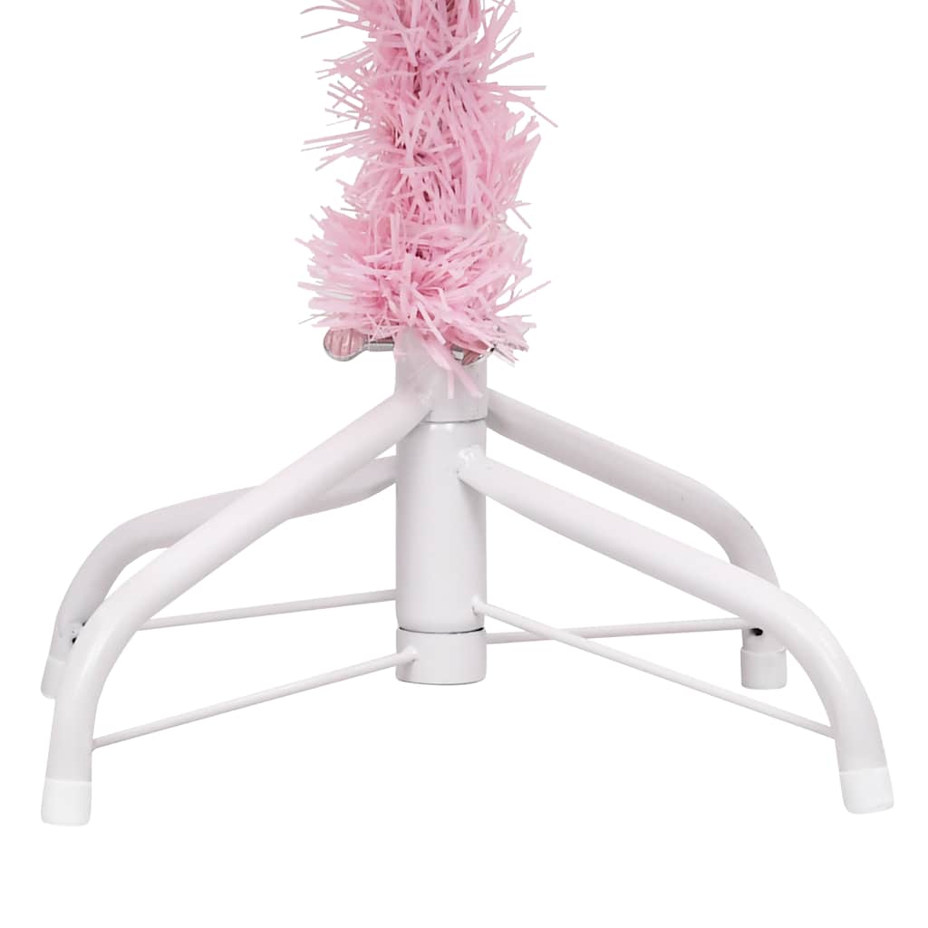 Vidaxl kunstkerstboom avec éclairage et balles de Noël 180 cm PVC rose