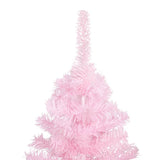 Vidaxl kunstkerstboom avec éclairage et balles de Noël 210 cm PVC rose