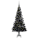 Vidaxl kunstkerstboom avec éclairage et balles de Noël 150 cm PVC noir