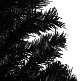 Vidaxl kunstkerstboom avec éclairage et balles de Noël 150 cm PVC noir