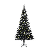 Vidaxl kunstkerstboom avec éclairage et balles de Noël 180 cm PVC noir