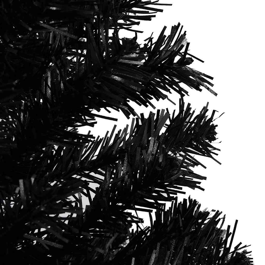 Vidaxl kunstkerstboom avec éclairage et balles de Noël 180 cm PVC noir