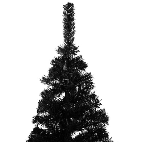 Vidaxl kunstkerstboom avec éclairage et balles de Noël 210 cm PVC noir