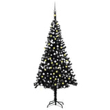 Vidaxl kunstkerstboom avec éclairage et balles de Noël 240 cm PVC noir