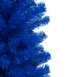 Vidaxl kunstkerstboom avec l'éclairage et les balles de Noël 150 cm PVC bleu