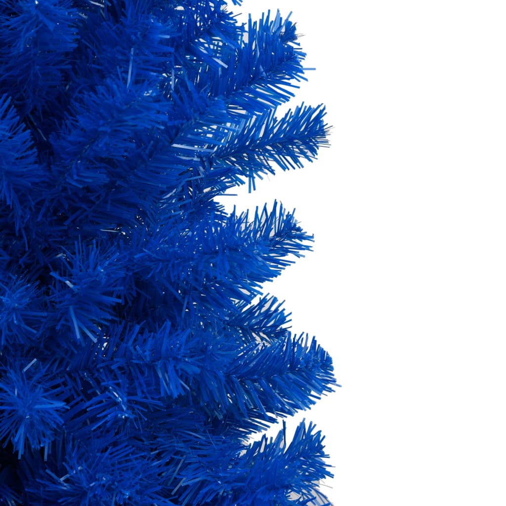Vidaxl kunstkerstboom avec l'éclairage et les balles de Noël 180 cm PVC bleu