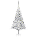 Vidaxl kunstkerstboom avec éclairage et balles de Noël 210 cm argent pour animaux de compagnie