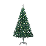 Vidaxl kunstkerstboom avec éclairage et balles de Noël 120 cm en PVC vert