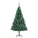 Vidaxl kunstkerstboom avec éclairage et balles de Noël 150 cm en PVC vert