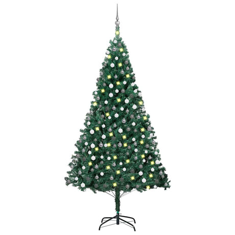 Vidaxl kunstkerstboom avec éclairage et balles de Noël 240 cm verts