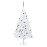 Vidaxl kunstkerstboom avec éclairage et balles de Noël 180 cm PVC blanc
