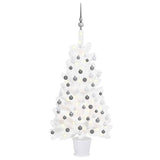 Vidaxl kunstkerstboom avec éclairage et balles de Noël 90 cm blancs