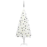 Vidaxl kunstkerstboom avec éclairage et balles de Noël 120 cm blancs