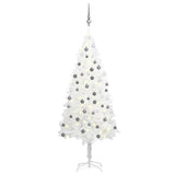 Vidaxl kunstkerstboom avec éclairage et balles de Noël 150 cm PVC blanc
