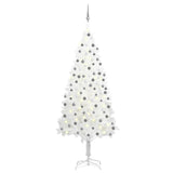 Vidaxl kunstkerstboom avec éclairage et balles de Noël 210 cm PVC blanc