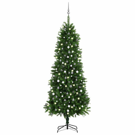 Vidaxl kunstkerstboom avec éclairage et balles de Noël 240 cm verts