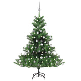 Vidaxl kunstkerstboom nordmann avec les LED et les balles de Noël 150 cm verts