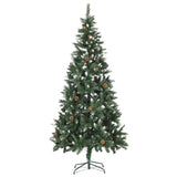 Vidaxl kunstkerstboom avec l'éclairage et les cônes de pin 210 cm