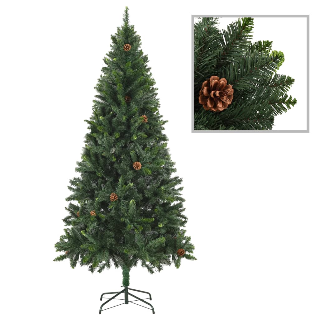 Vidaxl kunstkerstboom avec éclairage et balles de Noël 210 cm verts