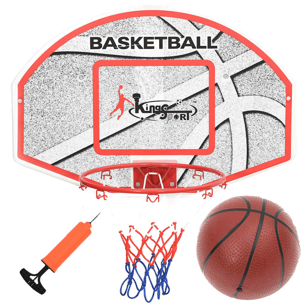 Vidaxl 5-delt basketball sett veggmontering 66x44,5 cm