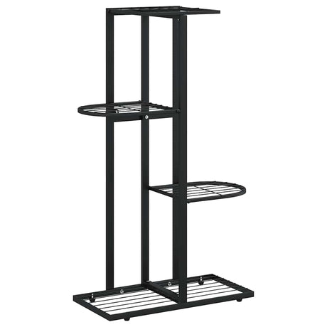 Norme de fleur vidaxl avec 4 couches 43x22x76 cm en métal noir