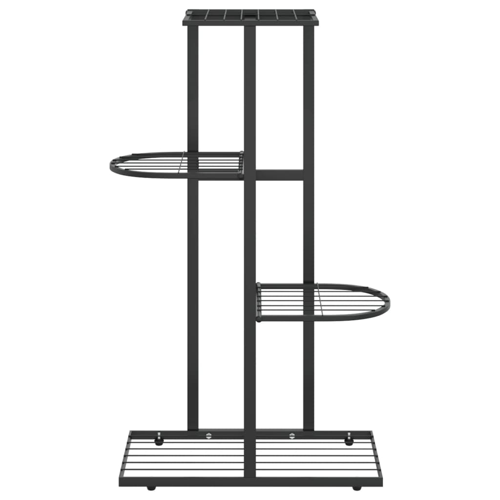 Vidaxl Blummenniveau mat 4 Schichten 43x22x76 cm Metal schwaarz