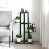 Norme de fleur vidaxl avec 4 couches 43x22x76 cm en métal noir
