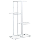 Norme de fleur de vidaxl avec 4 couches 43x22x76 cm en métal blanc