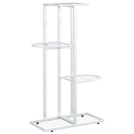 Norme de fleur de vidaxl avec 4 couches 43x22x76 cm en métal blanc