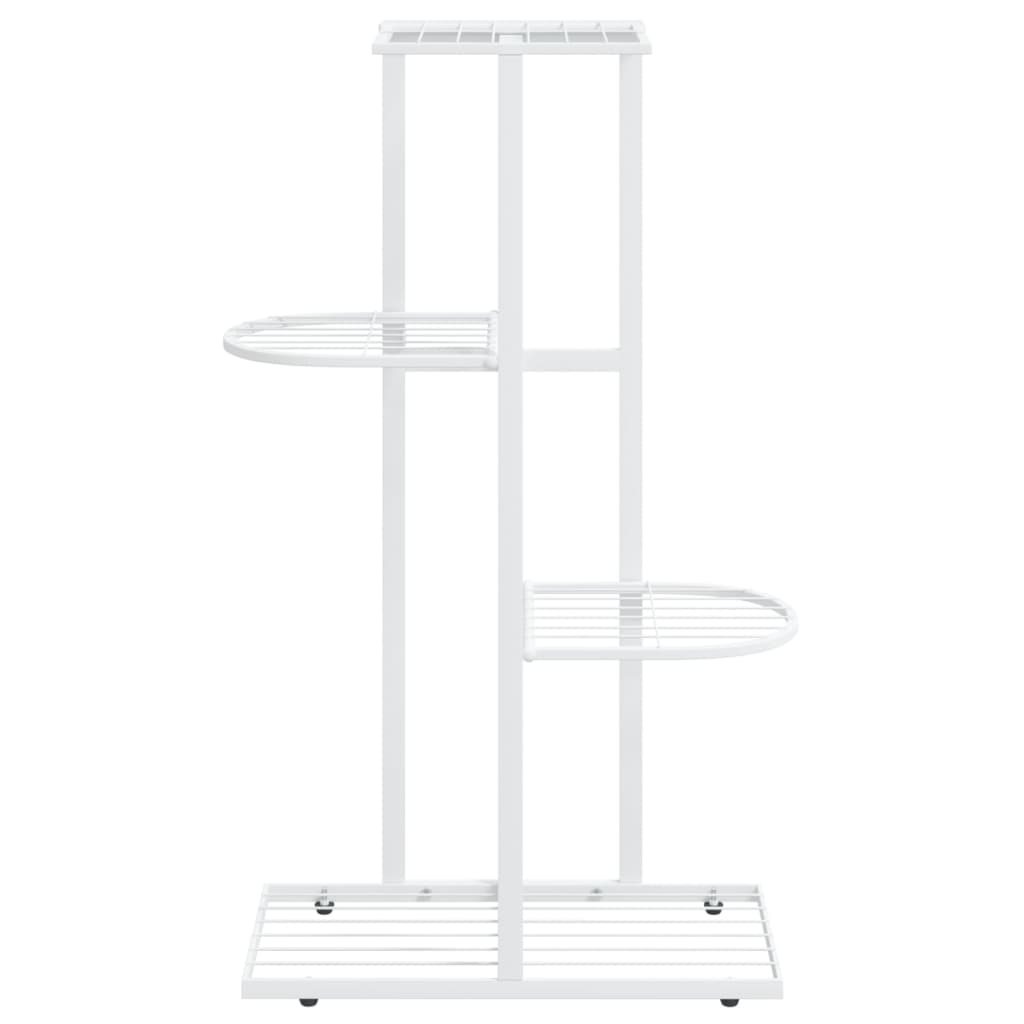 Cvetni standard Vidaxl s 4 sloji 43x22x76 cm kovinsko belo