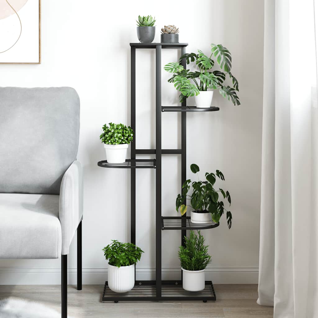 Norme de fleur de vidaxl avec 5 couches 43x22x98 cm en métal noir