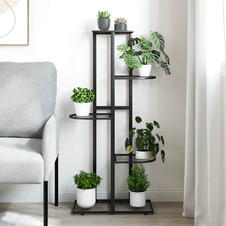 Norme de fleur de vidaxl avec 5 couches 43x22x98 cm en métal noir