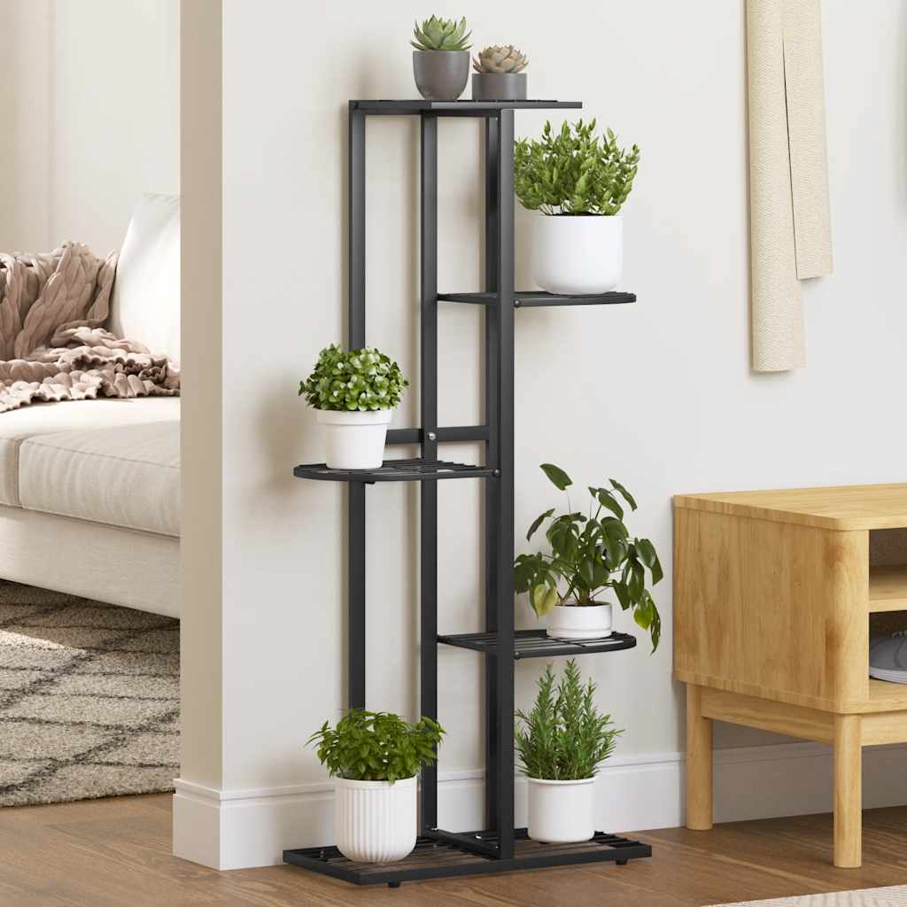 Norme de fleur de vidaxl avec 5 couches 43x22x98 cm en métal noir