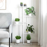 Norme de fleur de vidaxl avec 5 couches 43x22x98 cm en métal blanc