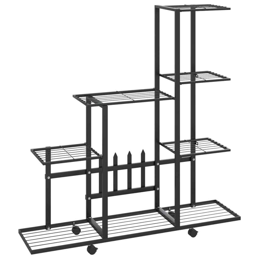 Vidaxl Flower Stand med hjul 94,5x25x92,5 cm metal sort