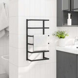 Rack de serviettes Vidaxl 24x12x48 cm en acier noir