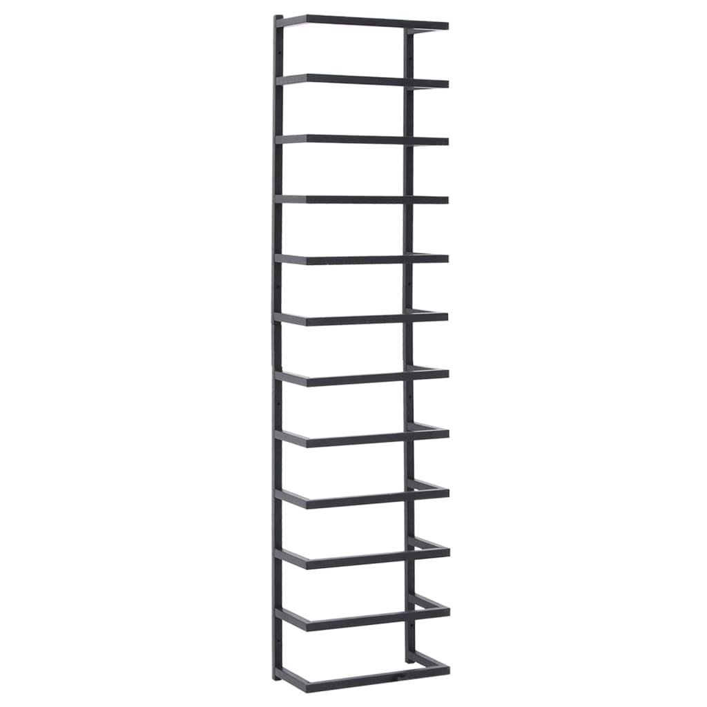 Rack de serviette Vidaxl 24x12x96 cm en acier noir