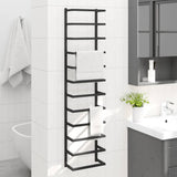 Rack de serviette Vidaxl 24x12x96 cm en acier noir