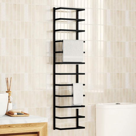 Rack de serviette Vidaxl 24x12x96 cm en acier noir