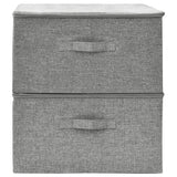 Boîtes de rangement Vidaxl 2 PCS 43x34x23 cm Gray de tissu