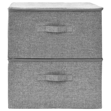 Boîtes de rangement Vidaxl 2 PCS 43x34x23 cm Gray de tissu