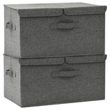 Boîtes de rangement Vidaxl 2 PCS 50x30x25 cm Fabric Anthracite -colored