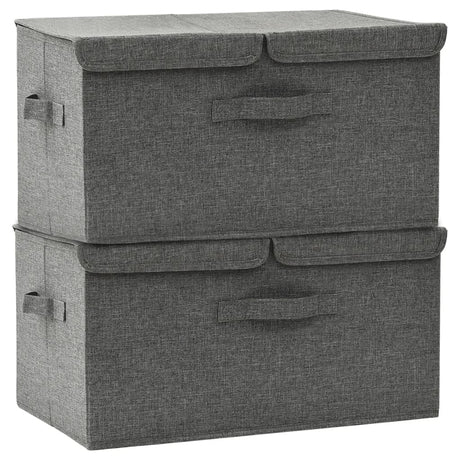 Boîtes de rangement Vidaxl 2 PCS 50x30x25 cm Fabric Anthracite -colored
