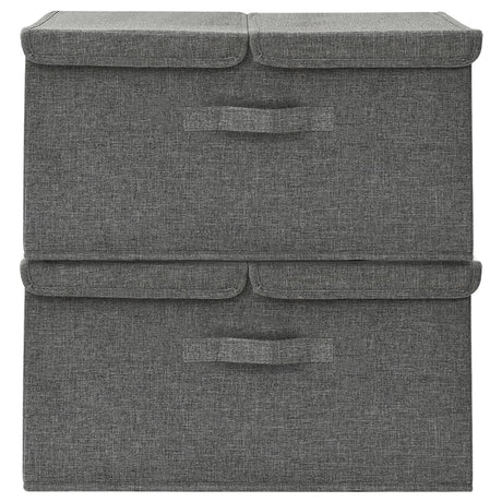 Boîtes de rangement Vidaxl 2 PCS 50x30x25 cm Fabric Anthracite -colored