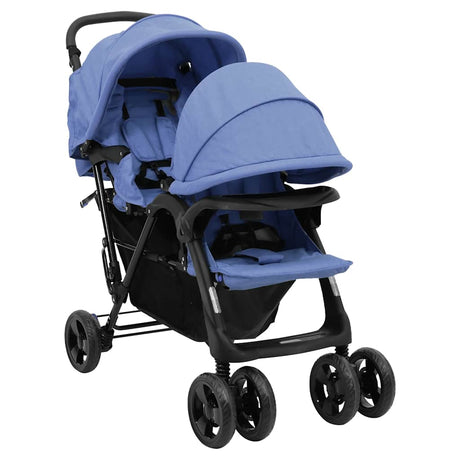 Vidaxl jumeau en tandem en acier bleu marine