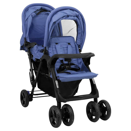 Vidaxl jumeau en tandem en acier bleu marine