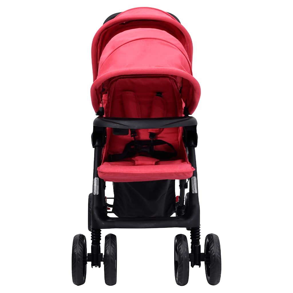 Vidaxl Twin Enfants en tandem en acier rouge