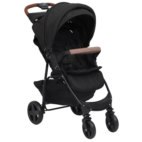 Vidaxl Pram 2-en-1 en acier de couleur anthracite